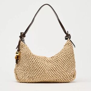 Zara Woven Shoulder Bag with Charm